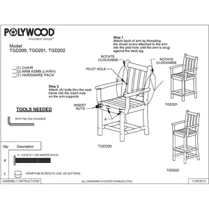 Traditional Garden Bar Arm Chair