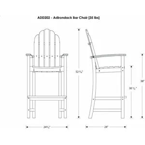 Classic Adirondack Bar Chair