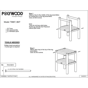 Two Shelf Bar Side Table