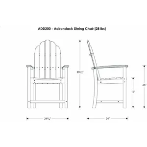 Classic Adirondack Dining Chair