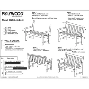 Vineyard 48" Bench