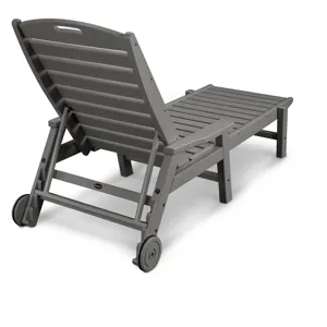 Nautical Wheeled Chaise w/ Arms