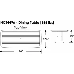 Nautical 44" x 96" Dining Table