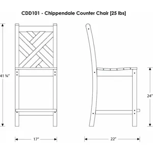 Chippendale Counter Side Chair
