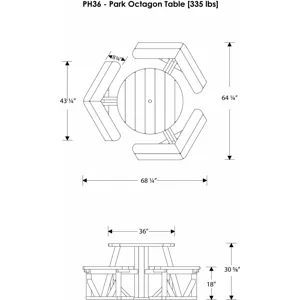Park 36" Round Picnic Table