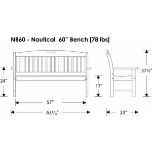 Nautical 60" Bench