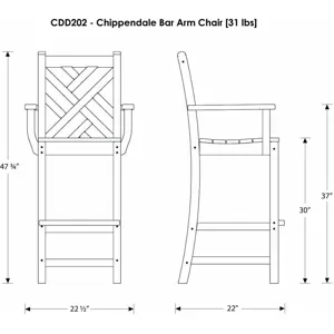Chippendale Bar Arm Chair