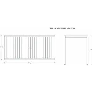 MOD 36" x 73" Bar Table