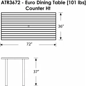 Euro 36" x 72" Counter Table