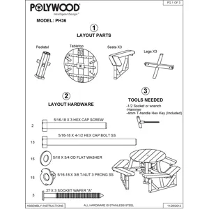 Park 36" Round Picnic Table