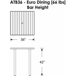 Euro 36" Square Bar Table