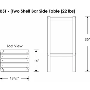 Two Shelf Bar Side Table