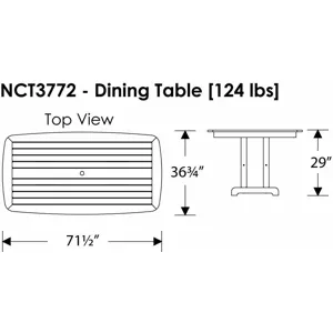 Nautical 37" x 72" Dining Table