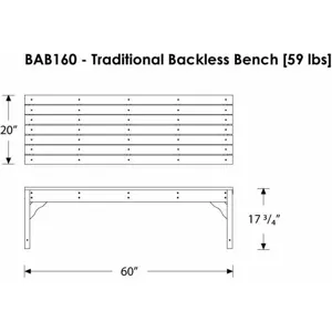 Traditional Garden 60" Backless Bench
