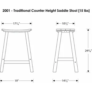 Traditional 24" Saddle Bar Stool