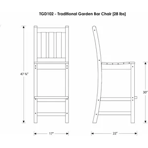 Traditional Garden Bar Side Chair