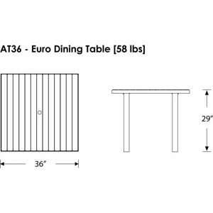 Euro 36" Square Dining Table