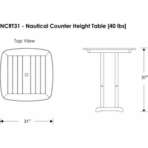 Nautical 31" Counter Table