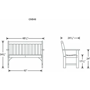 Vineyard 48" Bench