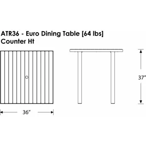 Euro 36" Square Counter Table