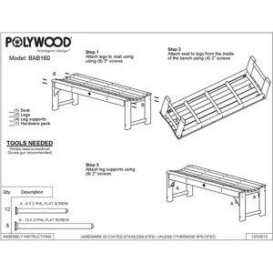 Traditional Garden 60" Backless Bench