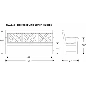 Rockford 72" Chippendale Bench