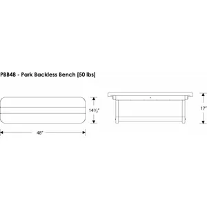 Park 48" Backless Bench