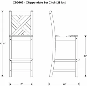 Chippendale Bar Side Chair