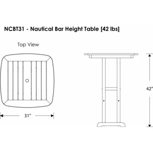 Nautical 31" Bar Table
