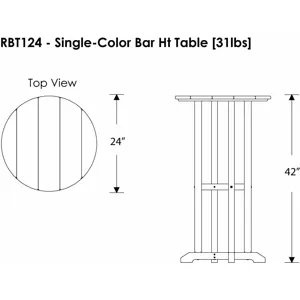 Traditional 24" Round Bar Table
