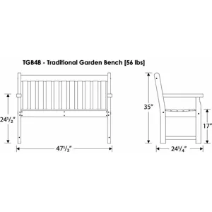 Traditional Garden 48" Bench