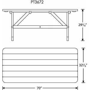 Park 36" X 72" Harvester Picnic Table