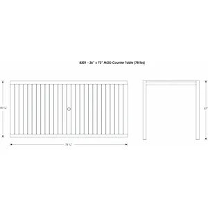 MOD 36" x 73" Counter Table