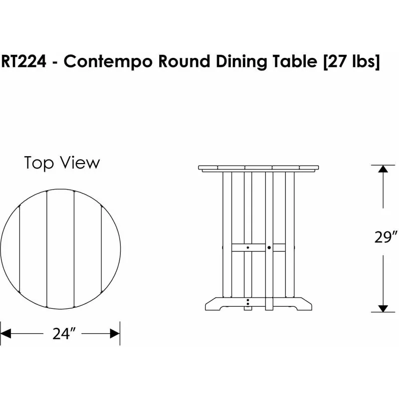 Contempo 24" Round Dining Table