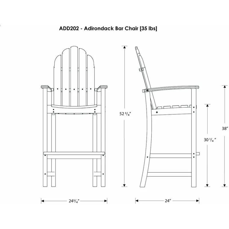 Classic Adirondack Bar Chair