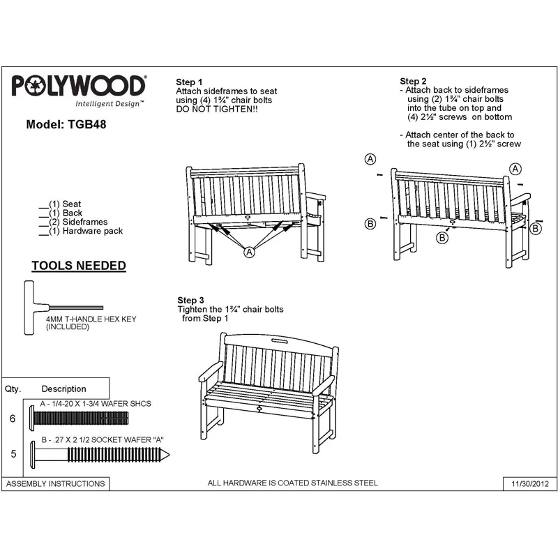 Traditional Garden 48" Bench