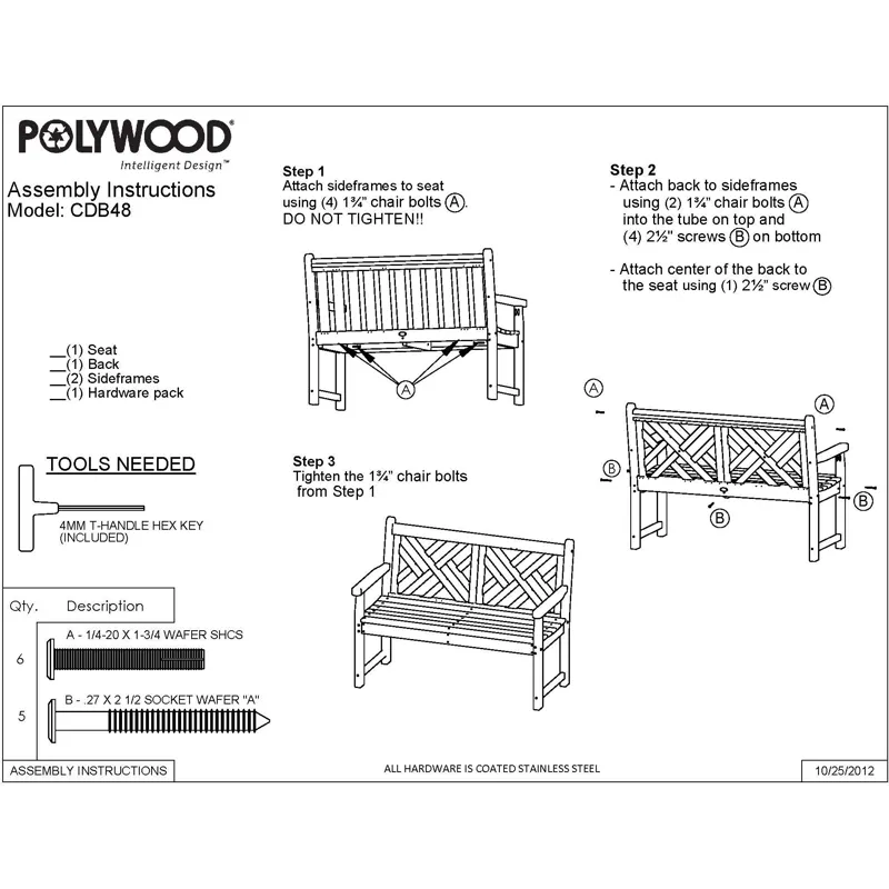 Chippendale 48" Bench