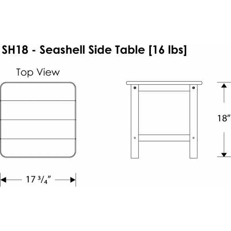 Seashell 18" Side Table