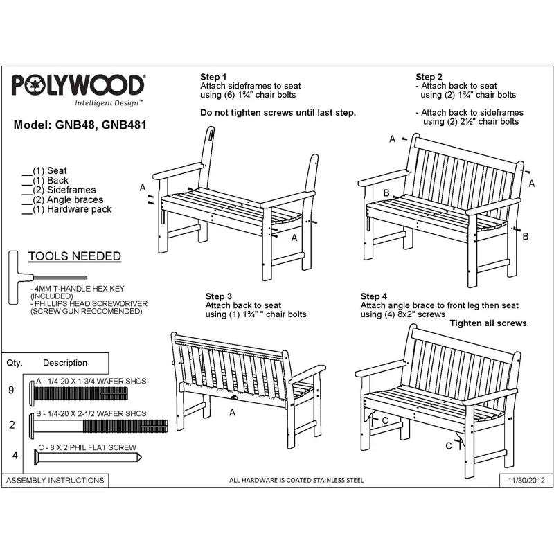 Vineyard 48" Bench