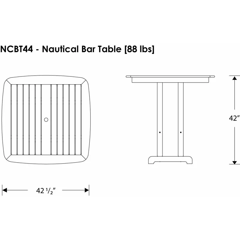 Nautical 44" Bar Table