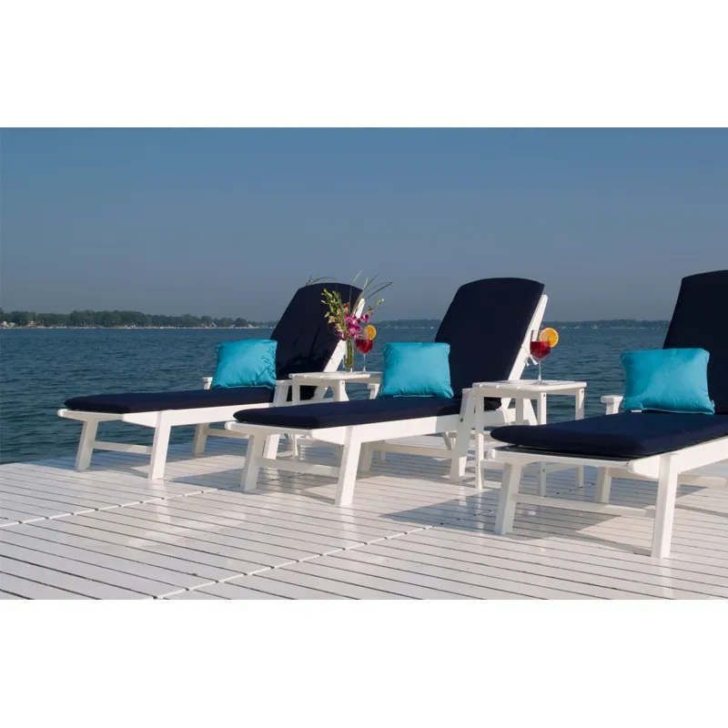 Nautical Wheeled Chaise w/ Arms