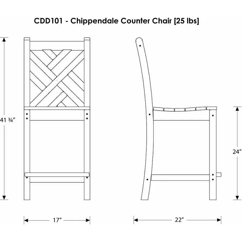 Chippendale Counter Side Chair