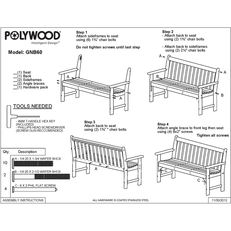 Vineyard 60" Bench