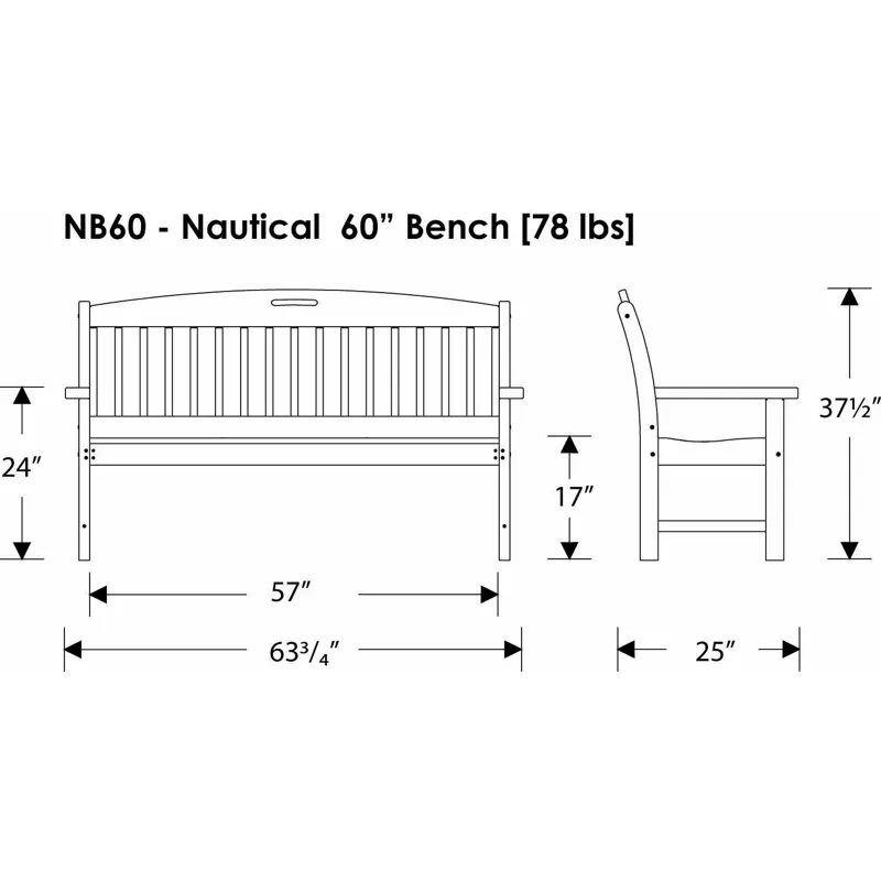 Nautical 60" Bench