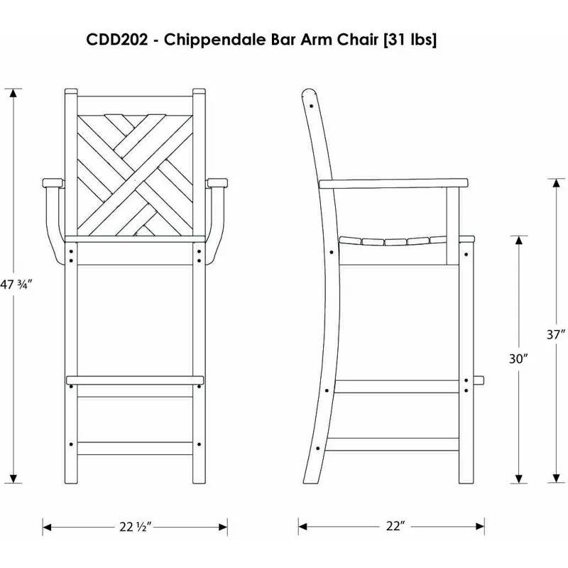 Chippendale Bar Arm Chair