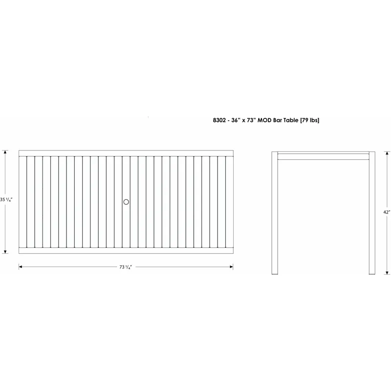 MOD 36" x 73" Bar Table