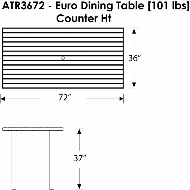Euro 36" x 72" Counter Table