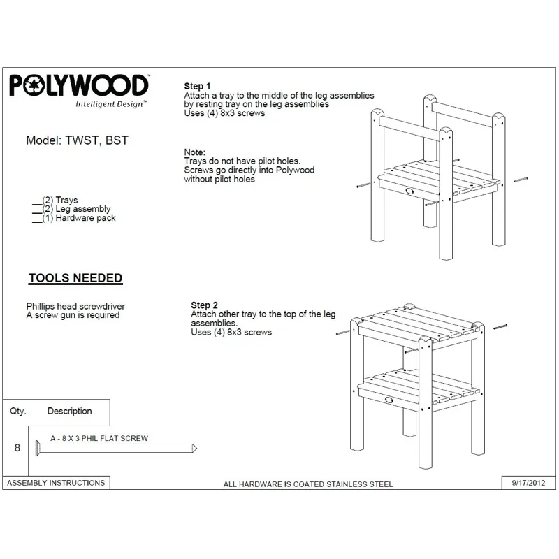 Two Shelf Side Table