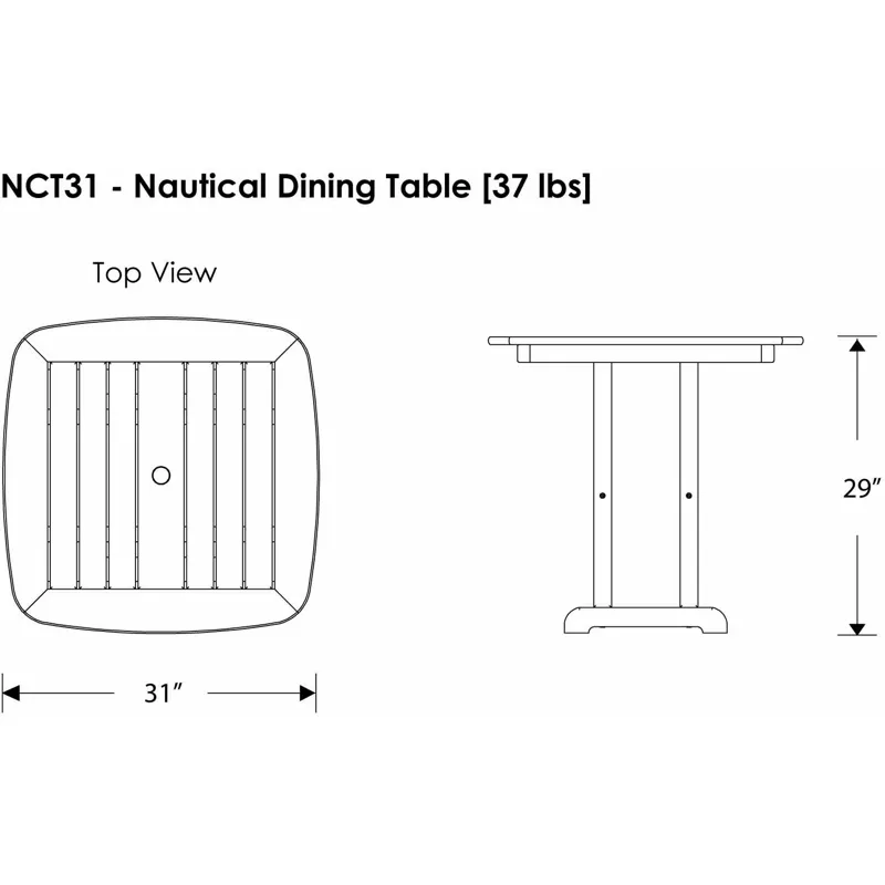 Nautical 31" Dining Table