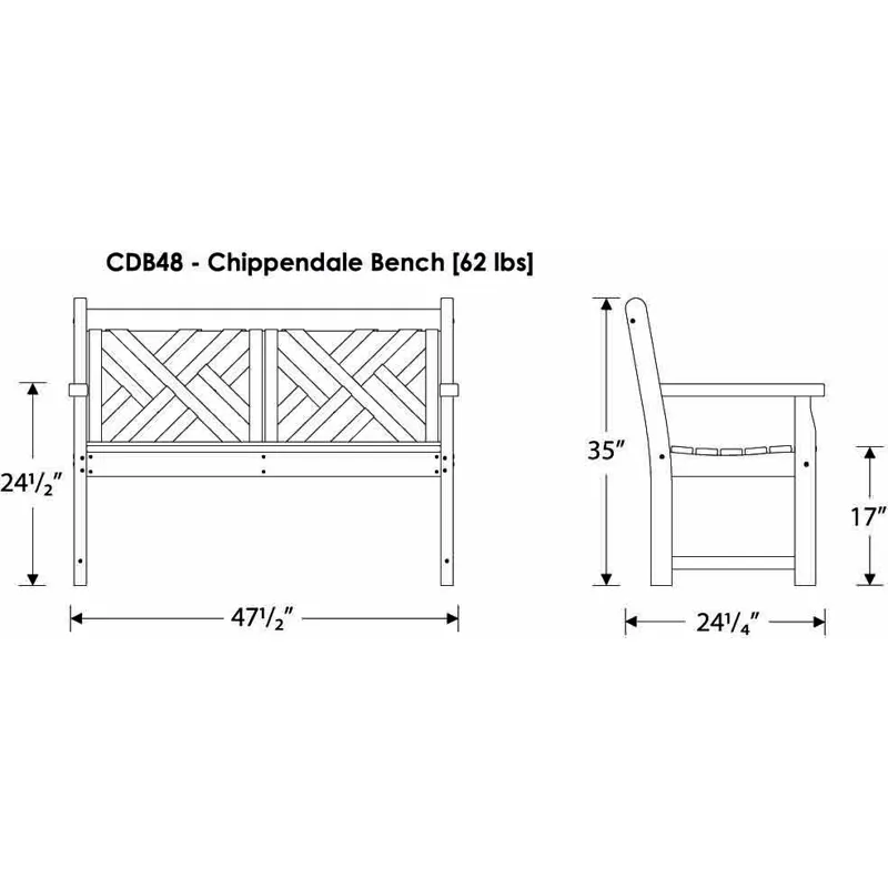 Chippendale 48" Bench